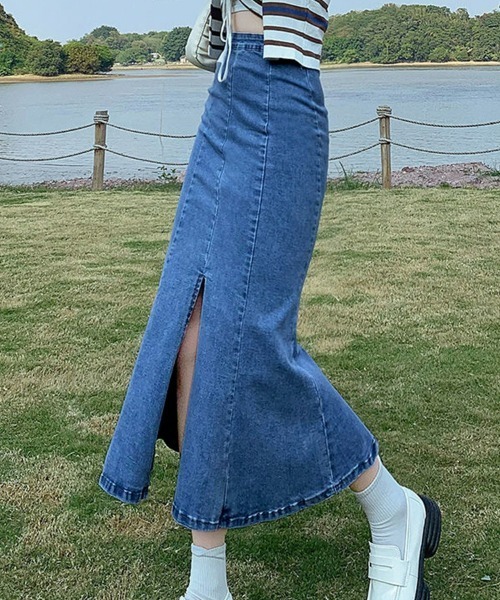 SEU デニムスカート レディース ハイウエスト デニムマーメイド