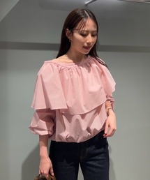 Mila Owen 4WAYブラウス ピンク Mila Owen ブラウス シャツ 付け襟つき4WAYオフショルブラウス