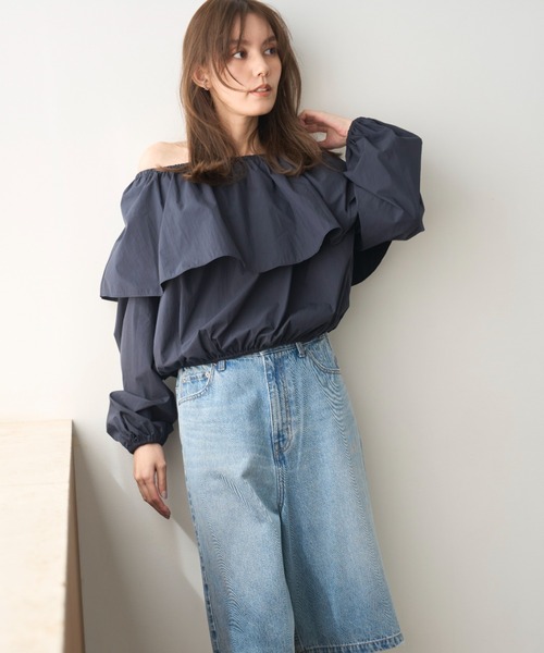 ミラオーウェン　付け襟つき4WAYオフショルブラウス【ウォッシャブル Mila Owen｜付け襟つき4WAYオフショルブラウス【ウォッシャブル