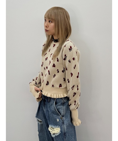 jouetie ニット セーター 「jouetie×HTH」フリルフラワーニット