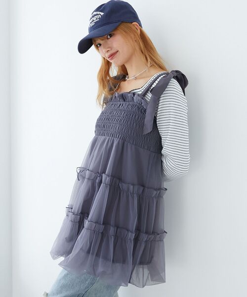 MAJESTIC LEGON（マジェスティックレゴン） チュニック 肩リボン