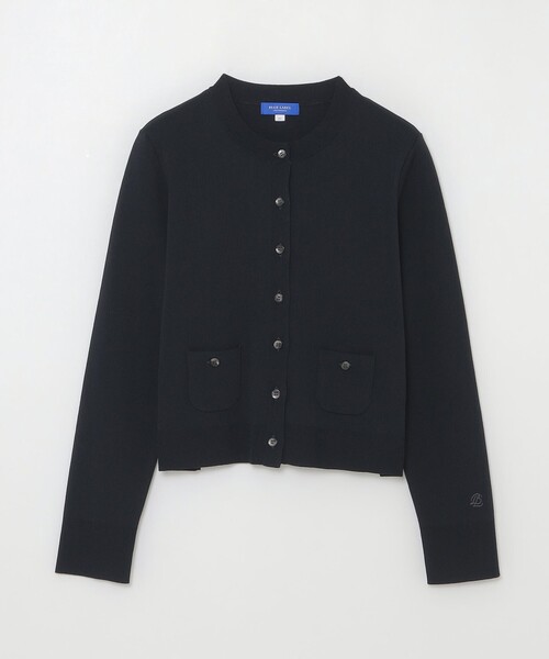 BURBERRY BLUE LABEL◆カーディガン(薄手)/38/コットン/BLK/無地 BURBERRY BLUE LABEL(バーバリーブルーレーベル) / カーディガン
