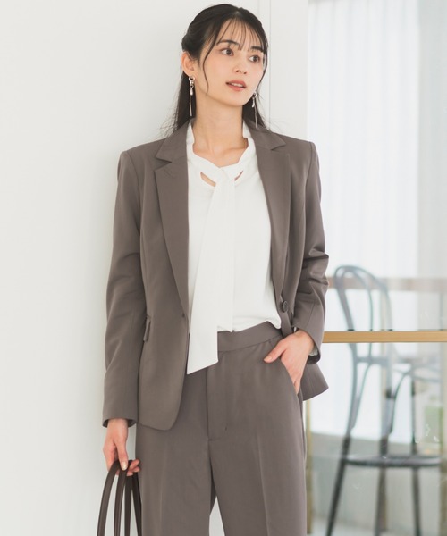 スーツ 「オフィスカジュアル/洗える/防シワ/UV/花粉防止」シンプル