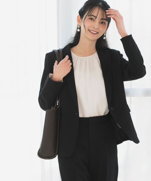 スーツ 「オフィスカジュアル/洗える/防シワ/UV/花粉防止」シンプル