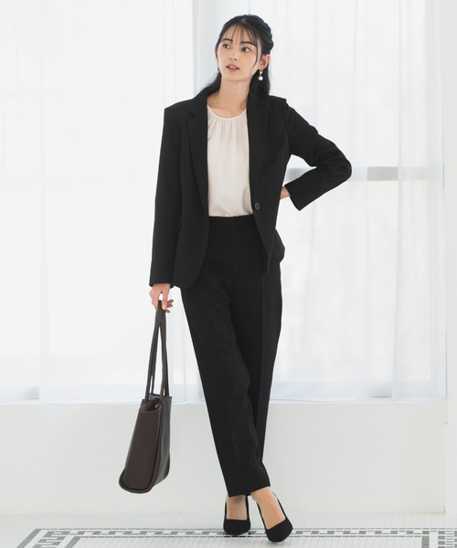 スーツ 「オフィスカジュアル/洗える/防シワ/UV/花粉防止」シンプル