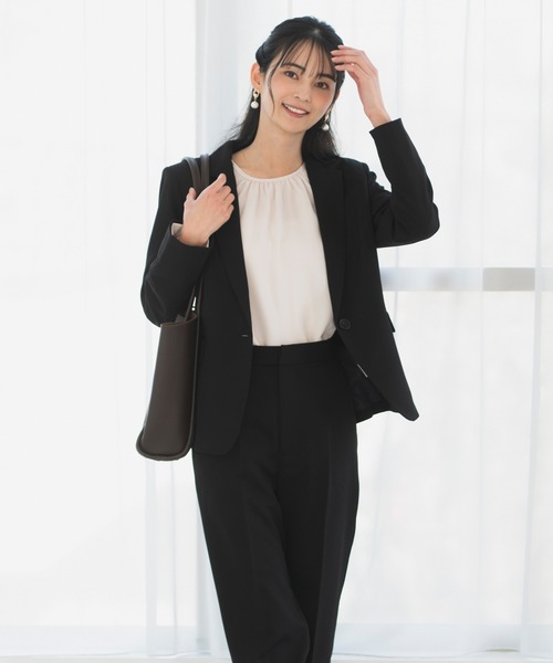 スーツ 「オフィスカジュアル/洗える/防シワ/UV/花粉防止」シンプル