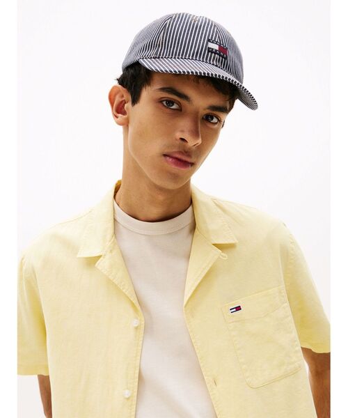 [ JEANS] ユニセックスヘリテージストライプキャップ TOMMY JEANS キャップ 帽子 ヘリテージストライプキャップ