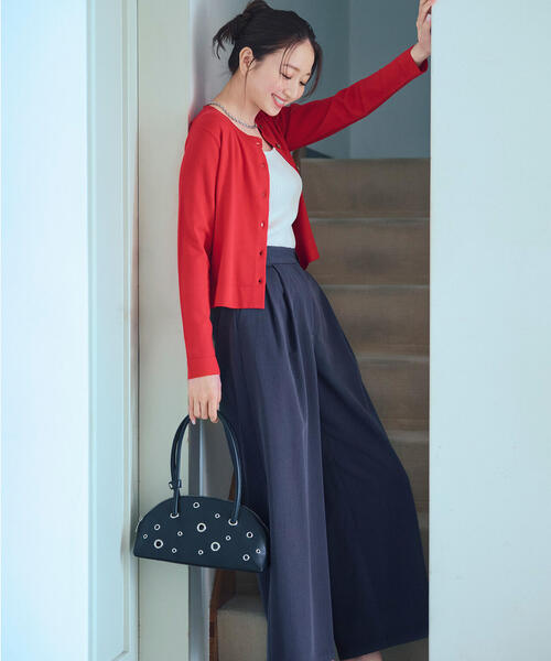 カーディガン C/ACE crew neck basic cardigan(クルーネックベーシックカーディガン) レディース C/ACE crew neck basic cardigan | AND ON JIONE STORE