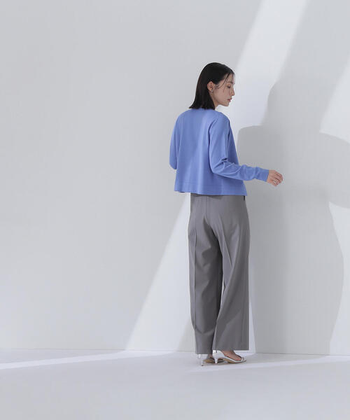 「N.（N. Natural Beauty Basic）」 ニットカーディガン MEDIUM グレー レディース 前後2WAY畦ニットカーディガン | N. Natural Beauty Basic