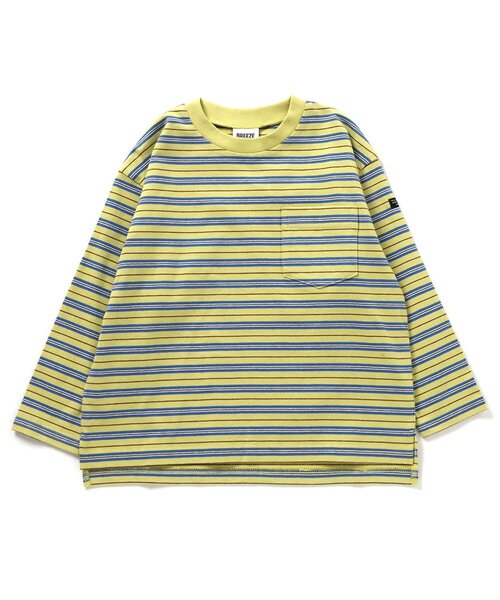 BREEZE（ブリーズ） tシャツ 「WEB限定」無地ボーダー長袖Tシャツ_