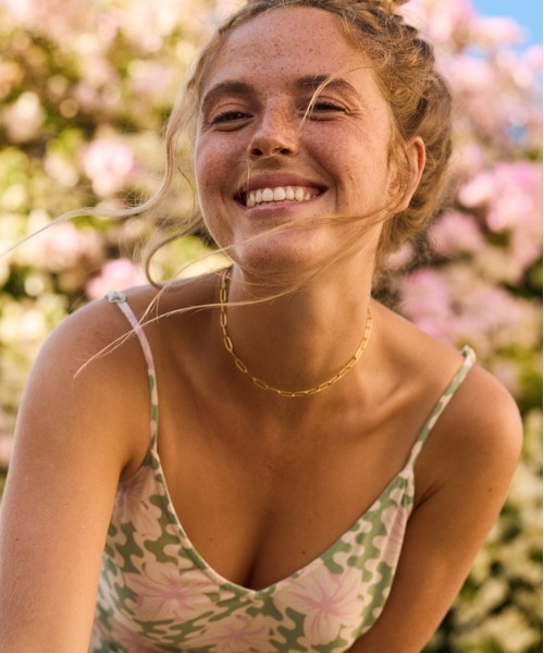ROXY ワンピース STAY SUNNY SLIP DRES /ロキシーハイビスカス柄