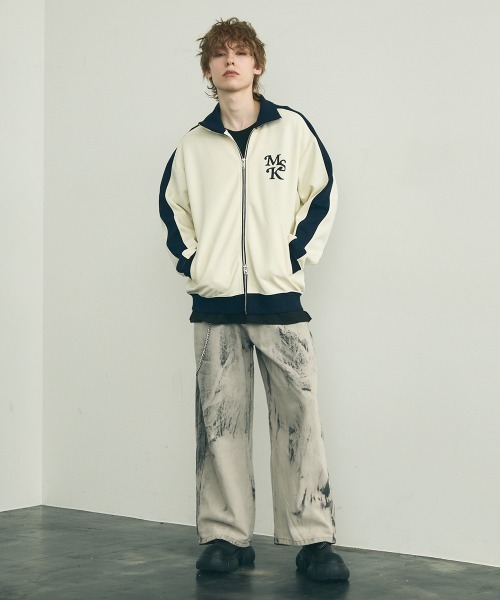 Shoowtime コート ジャケット Line double zip oversize track