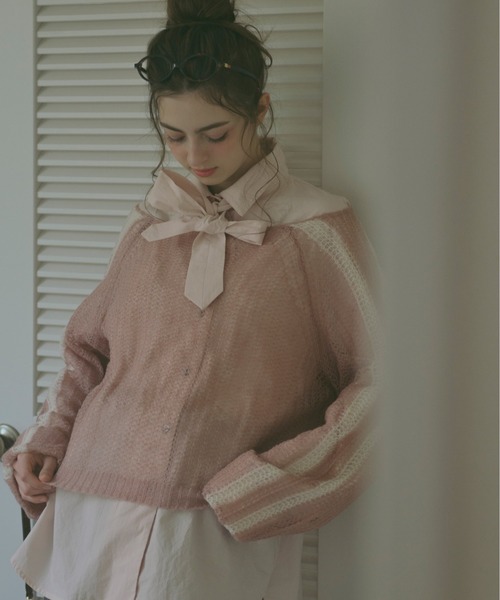 loin nuit ニット セーター sheer double line knit / シアーダブル