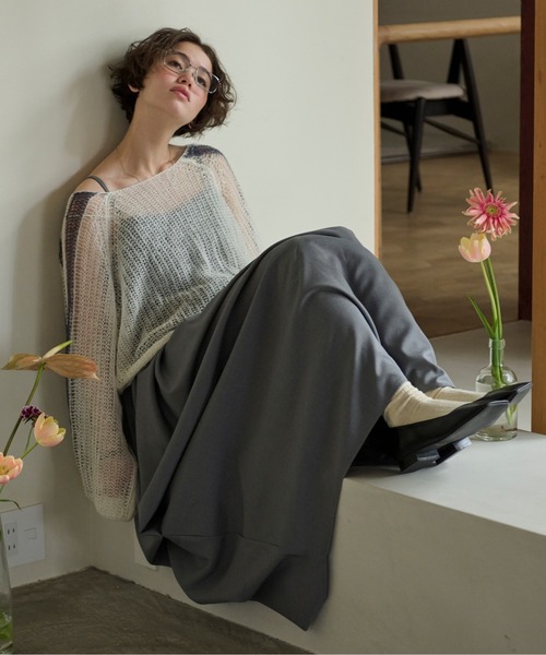 loin nuit ニット セーター sheer double line knit / シアーダブル