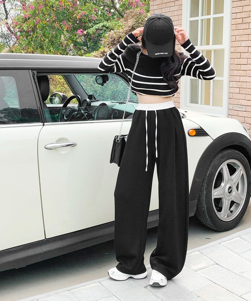 パンツ ダブルウエストカーブパンツ レディース : ZOZOTOWN Yahoo!店