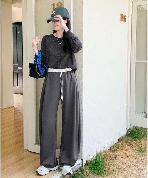 パンツ ダブルウエストカーブパンツ レディース : ZOZOTOWN Yahoo!店