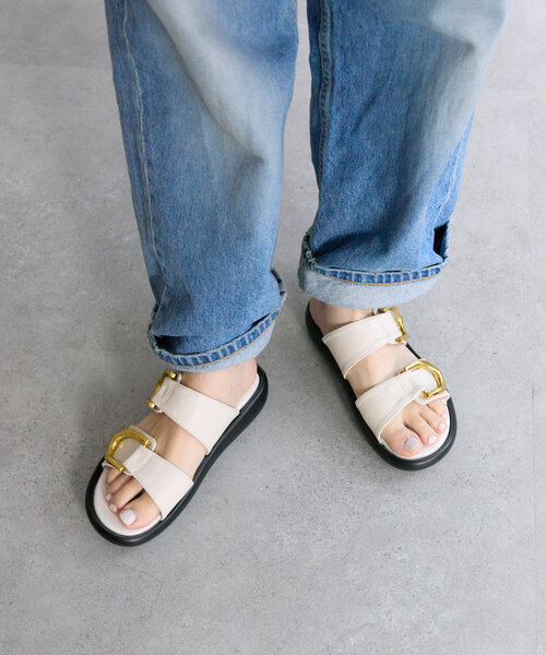 イア　パピヨネ　ear PAPILLONNER 本革バックルベルトサンダル 本革/バックルベルトサンダル【SUM1 STYLE(スミスタイル