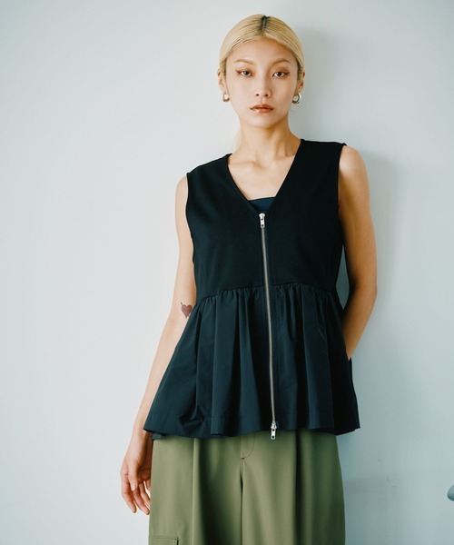 HEREIAM ベスト ジレ 「HEREIAM」素材MIXが主役級の1枚