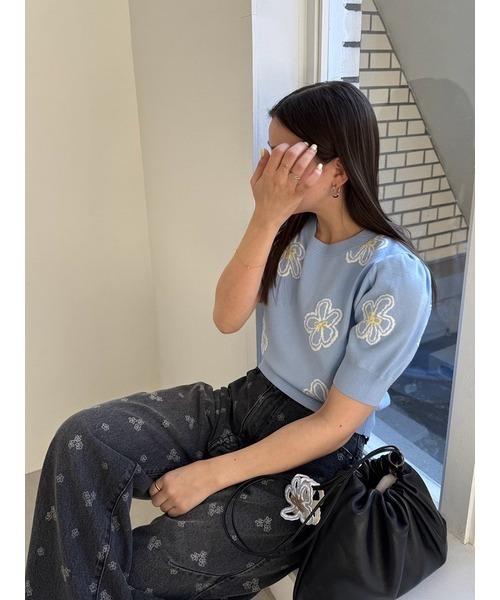 SNIDEL ジーンズ デニム デニムパンツ 「BOUQUET OF JOY」抜染