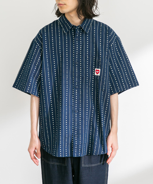 [CARHARTTWIP] S/S DREWE SHIRT ★大人気★ Carhartt WIP Drewe Shirt | Ink / Natural Heart C Pinstripe