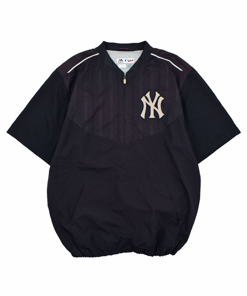 90'S Majestic MLB New York Yankees Stripe Pattern Game Shirt Baseball Shirt Men's S Size polyester white type Vintage Second Hand main image 0