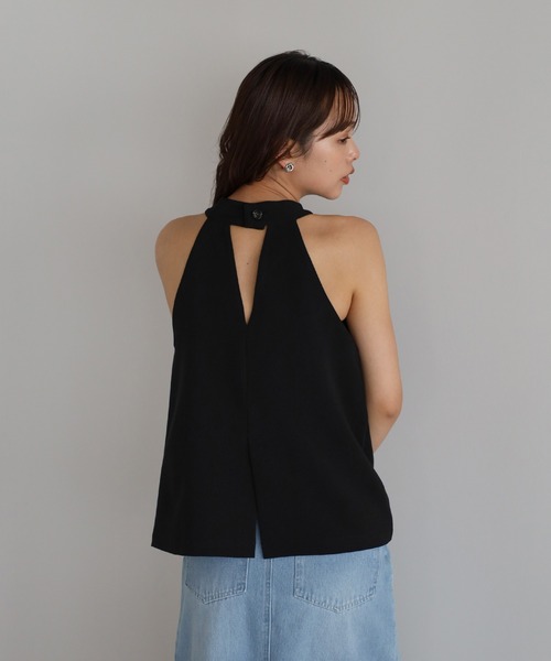 ENC タンクトップ ノースリーブ back design halterneck tank top
