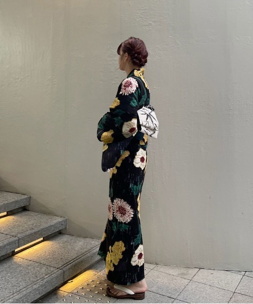 Ameri（アメリ） 浴衣 KEITAMARUYAMA × Ameri BLACK FLOWER YUKATA