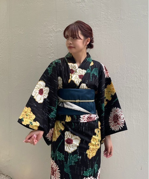 Ameri（アメリ） 浴衣 KEITAMARUYAMA × Ameri BLACK FLOWER YUKATA