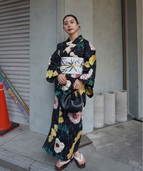 Ameri（アメリ） 浴衣 KEITAMARUYAMA × Ameri BLACK FLOWER YUKATA