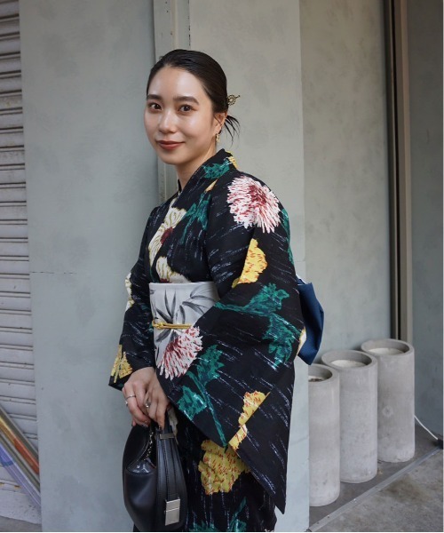 Ameri（アメリ） 浴衣 KEITAMARUYAMA × Ameri BLACK FLOWER YUKATA