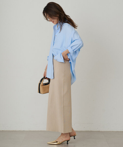 Loungedress ブラウス シャツ ライトサテンBIGシャツ レディース