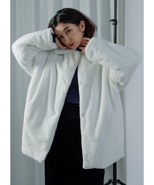 「Adoon plain」 コート FREE ブルーグレー レディース_画像3