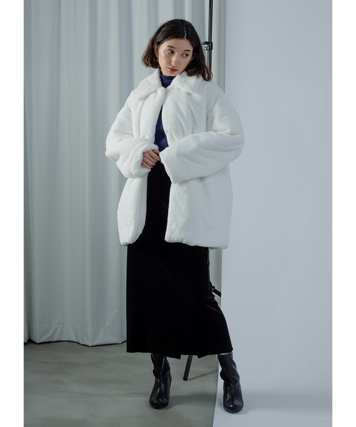 「Adoon plain」 コート FREE ブルーグレー レディース_画像6