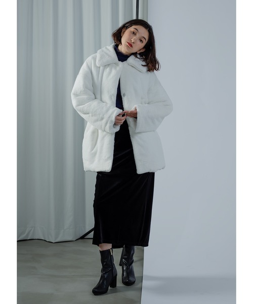 「Adoon plain」 コート FREE ブルーグレー レディース_画像7