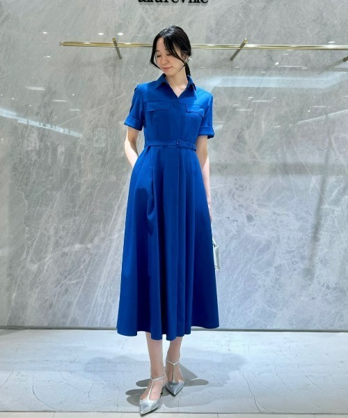 allureville サッカースキッパーシャツワンピース　ネイビー Mサイズ allureville サッカースキッパーシャツワンピース ネイビー Mサイズ
