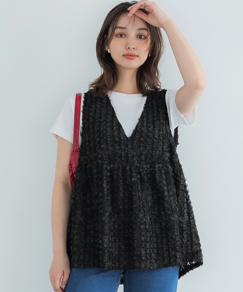 coca（コカ） ベスト ジレ フラワーチュールベスト レディース