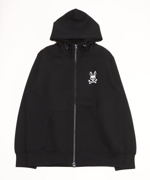新品美品 Psycho Bunny ジップアップパーカー 黒 Sサイズ Psycho Bunny 「Psycho Bunny」 ジップアップパーカー LARGE
