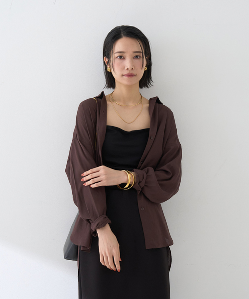 ROUGE VIF Sophie ブラウス シャツ 「新色追加」麻混バックスリット