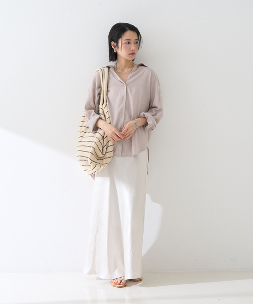 ROUGE VIF Sophie ブラウス シャツ 「新色追加」麻混バックスリット