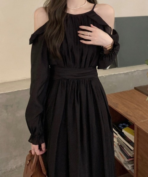 Aelina ワンピース オフショルダー長袖ワンピース : ZOZOTOWN Yahoo!店