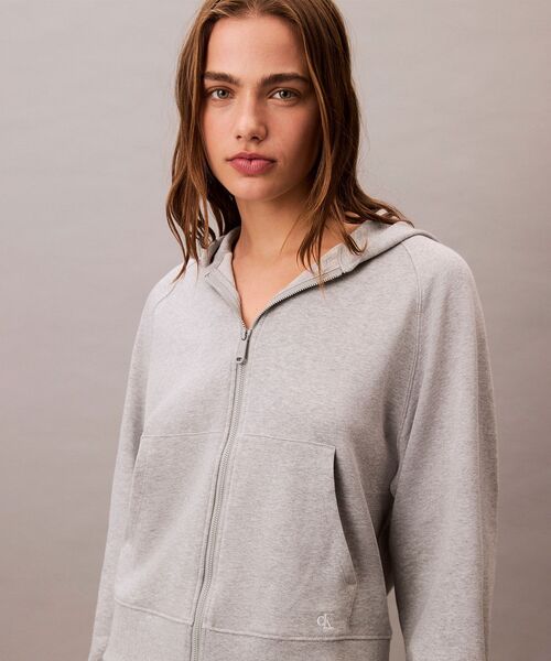 カルバンクライン　ジップアップフーディー　パーカー　グレー Calvin Klein（カルバン・クライン） パーカー フレンチテリー ジップ