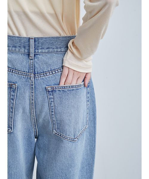 ミースロエ 裾折り返しストレート美脚デニム 00 ライトブルー 裾折り返しストレート美脚デニム（デニムパンツ/ジーンズ）｜MIESROHE