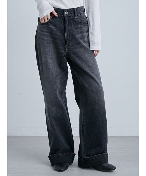 【美品】デニムパンツ MIESROHE（ミースロエ） ジーンズ デニム デニムパンツ 裾折り返し