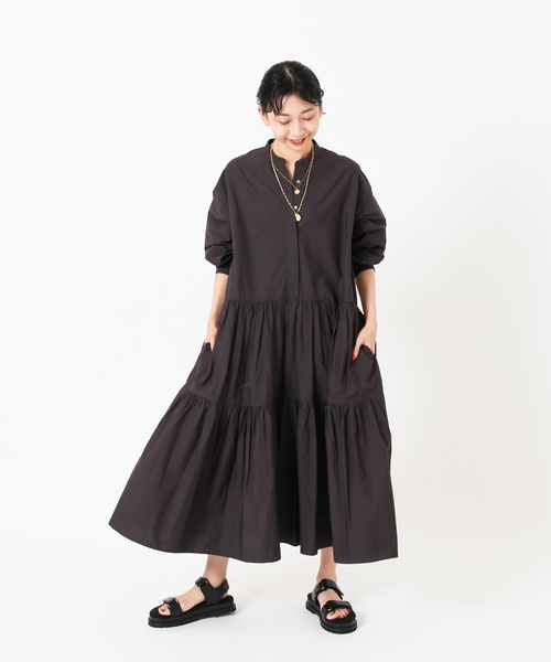IENA（イエナ） 「LUANA」長袖ワンピース FREE カーキ レディース