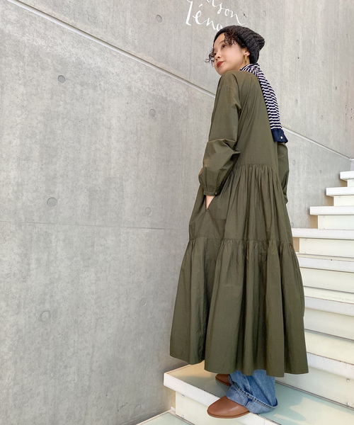 IENA ワンピース IENA（イエナ） 「LUANA」長袖ワンピース FREE カーキ レディース