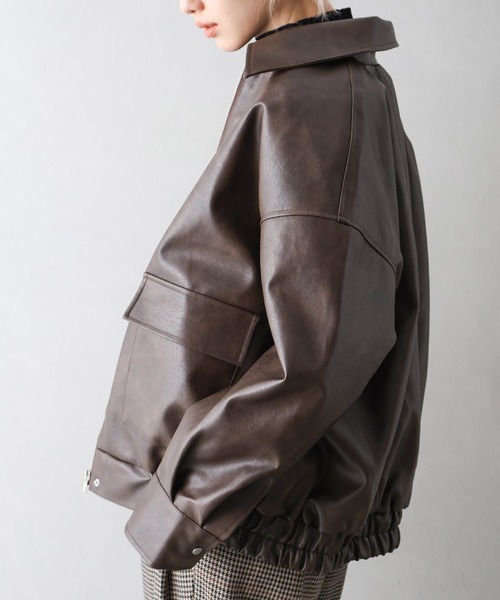 SpRay（スプレイ） ブルゾン アウター ヴィンテージレザーZIPブルゾン