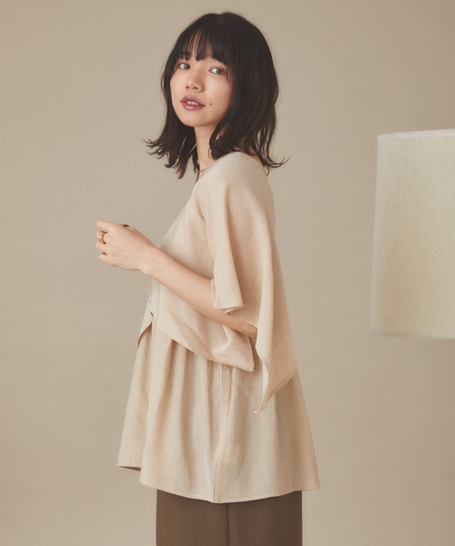 「moi tytto」 半袖ブラウス FREE ナチュラル レディース_画像5