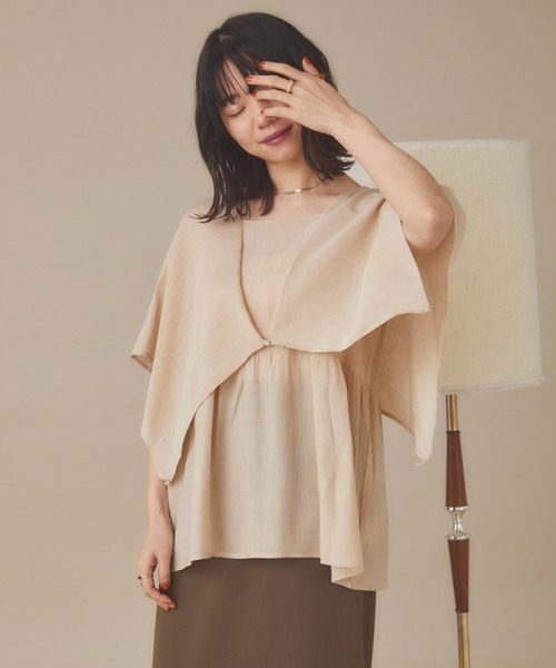 「moi tytto」 半袖ブラウス FREE ナチュラル レディース_画像6
