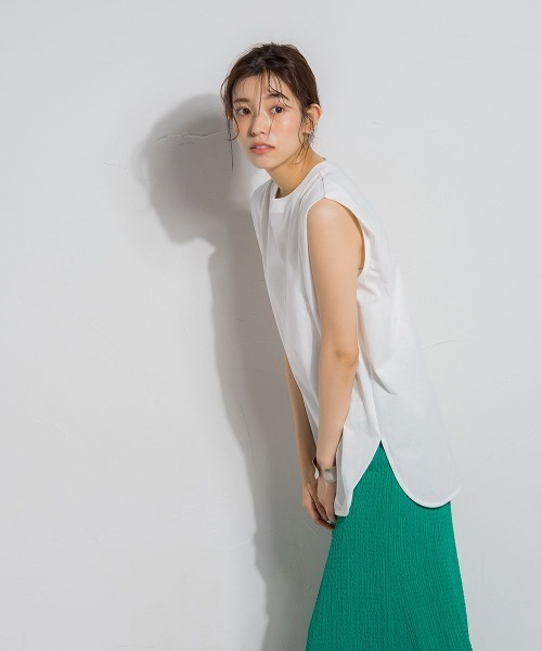 「Droite lautreamont」 ノースリーブトップス M オフホワイト レディース_画像2