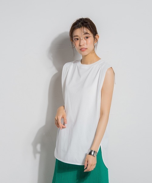 「Droite lautreamont」 ノースリーブトップス M オフホワイト レディース_画像3